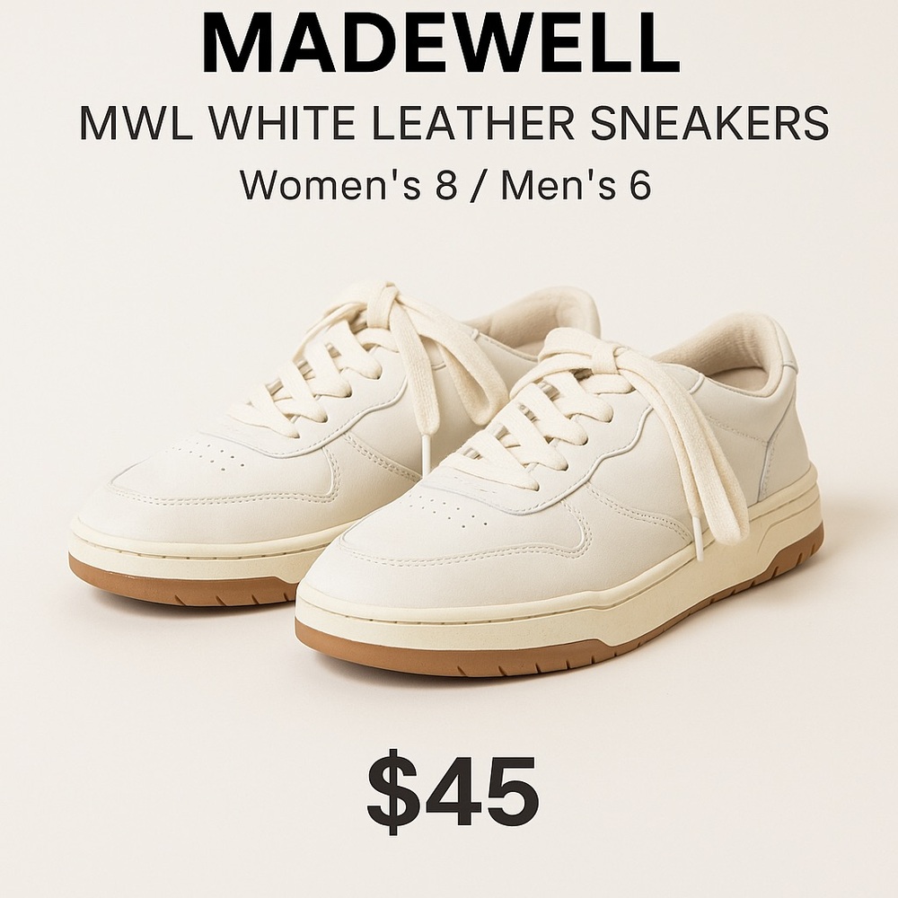 Madewell Cream Leather Sneakers